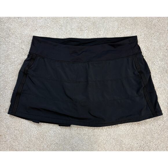 Lululemon Athletica Pace Rival Athletic Skirt Skort Black Size 10 Regular - Picture 1 of 4
